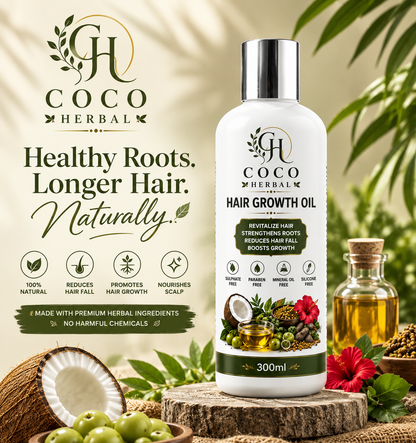 Coco Herbal Hair Growth Oil | 100% Natural Hair Fall Control Oil | 300ml